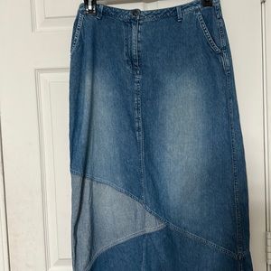 Denim maxi skirt